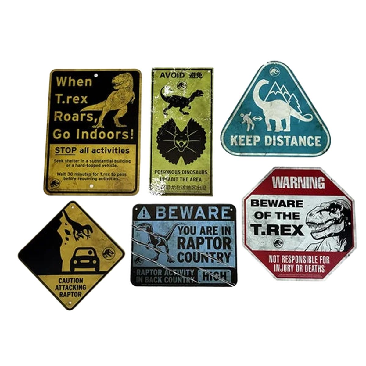 Factory Entertainment Jurassic World - Metal Warning Signs Scaled Prop Replica - Image 2