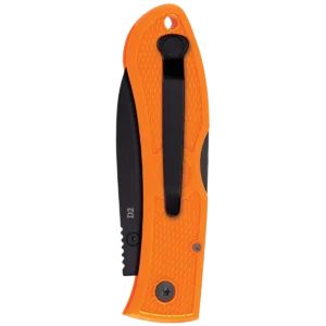 Alternative view of KA-BAR Dozier Folding Hunter-Blaze Orange-Black Clip, Str
