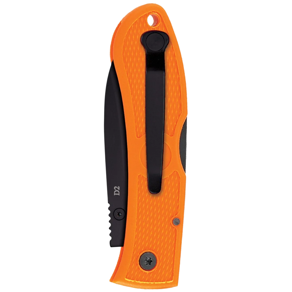 KA-BAR Dozier Folding Hunter-Blaze Orange-Black Clip, Str - Image 2