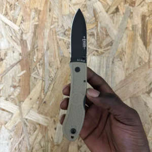 Alternative view of KA-BAR Dozier Folding Hunter-Coyote Brown-Blk Clip, Str