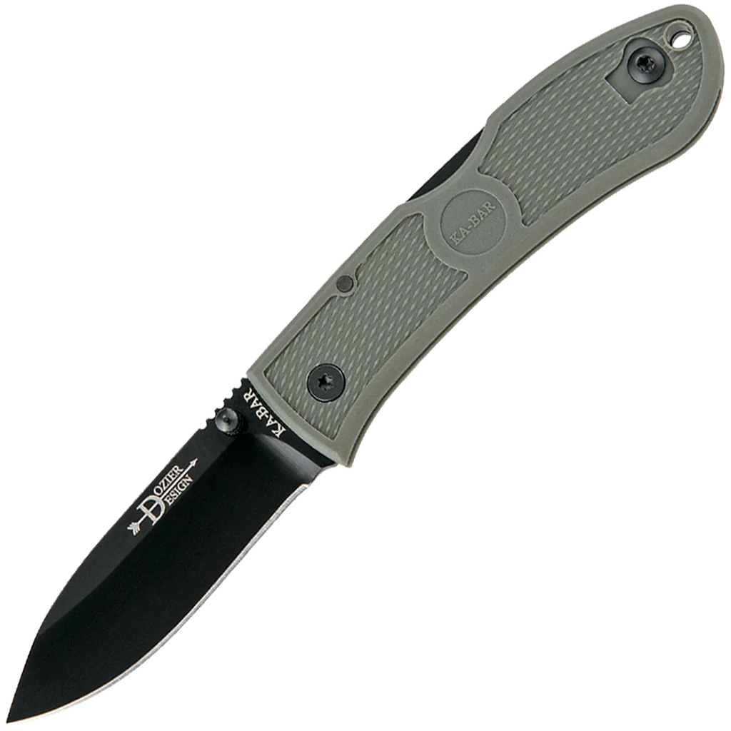 KA-BAR Dozier Folding Hunter-Foliage Green-Black Clip, Str