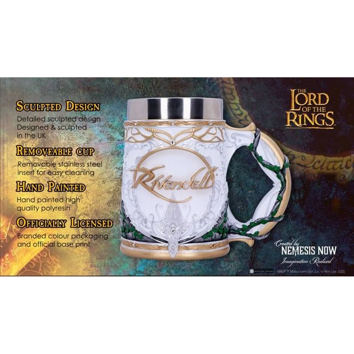 Nemesis Now Officially Licensed Lord of the Rings Rivendell Tankard 15.5cm - Image 8